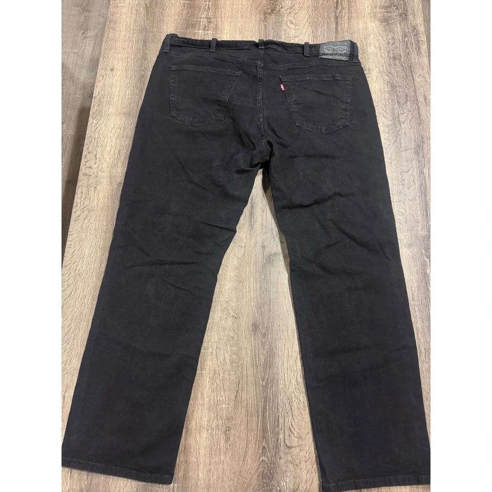 Levis 559 Relaxed Straight Jeans Mens 42x32 Black WaterLess Denim Pants
